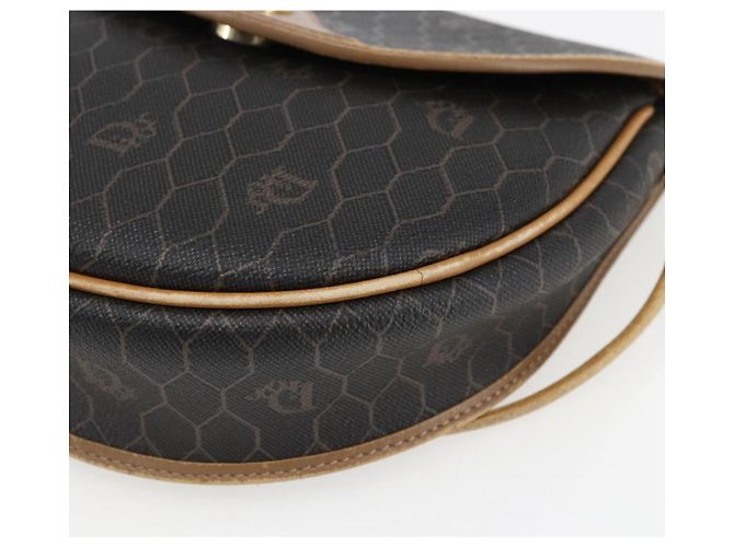 Borsa a spalla in tela a nido d'ape PVC nera e dorata Christian Dior Auth 170912 - vista 10