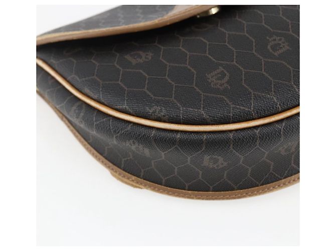 Borsa a spalla in tela a nido d'ape PVC nera e dorata Christian Dior Auth 170912 - vista 11