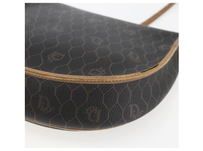 Borsa a spalla in tela a nido d'ape PVC nera e dorata Christian Dior Auth 170912 - vista 12