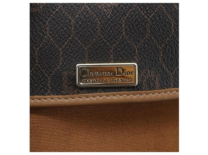 Borsa a spalla in tela a nido d'ape PVC nera e dorata Christian Dior Auth 170912 - vista 16