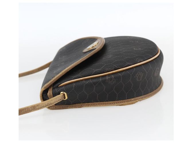 Borsa a spalla in tela a nido d'ape PVC nera e dorata Christian Dior Auth 170912 - vista 4