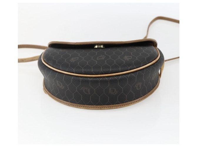 Borsa a spalla in tela a nido d'ape PVC nera e dorata Christian Dior Auth 170912 - vista 9