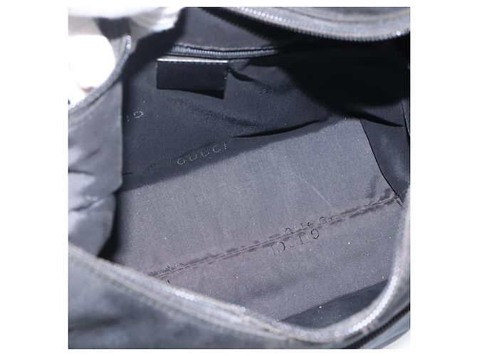 Borsa a mano GUCCI in nylon nero argento 001 3386 Auth bs33224 - vista 16