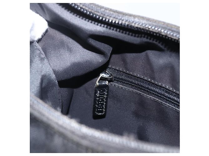 Borsa a mano GUCCI in nylon nero argento 001 3386 Auth bs33224 - vista 19