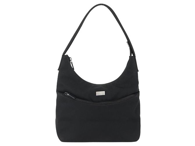 Borsa a mano GUCCI in nylon nero argento 001 3386 Auth bs33224 - vista 2