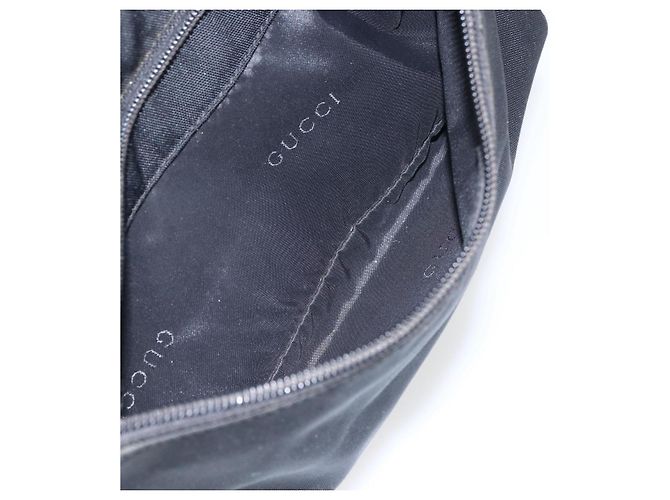 Borsa a mano GUCCI in nylon nero argento 001 3386 Auth bs33224 - vista 21