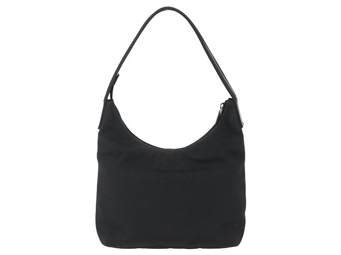 Borsa a mano GUCCI in nylon nero argento 001 3386 Auth bs33224 - vista 3
