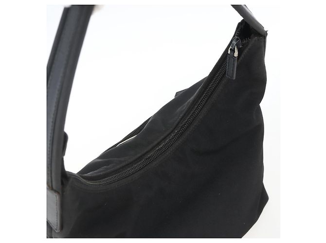Borsa a mano GUCCI in nylon nero argento 001 3386 Auth bs33224 - vista 6