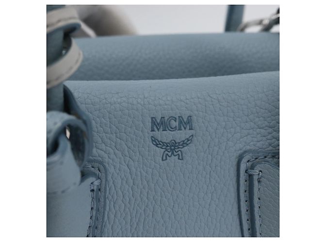 MCM Handtasche aus Leder 2-in-1 hellblau silber authentisch BA10842V - Ansicht 16