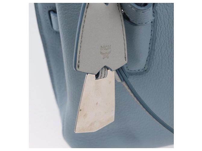 MCM Handtasche aus Leder 2-in-1 hellblau silber authentisch BA10842V - Ansicht 17