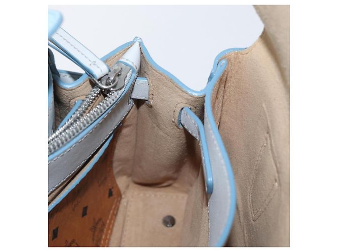 MCM Handtasche aus Leder 2-in-1 hellblau silber authentisch BA10842V - Ansicht 19
