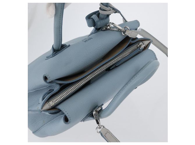 MCM Handtasche aus Leder 2-in-1 hellblau silber authentisch BA10842V - Ansicht 6