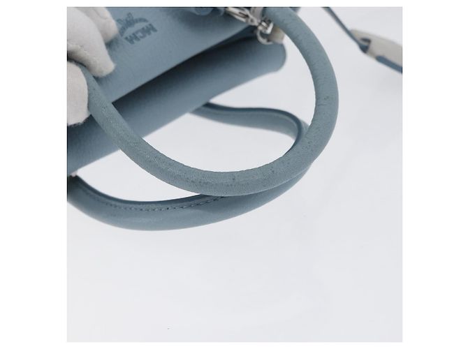 MCM Handtasche aus Leder 2-in-1 hellblau silber authentisch BA10842V - Ansicht 7