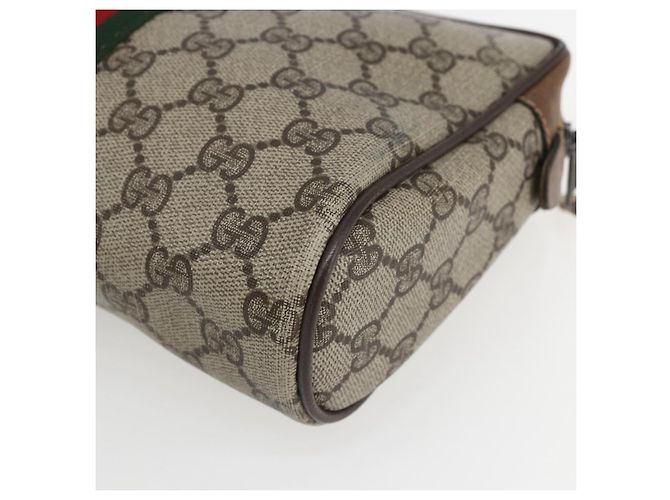 Gucci Borsa GG Supreme Web Sherry Line in PVC Beige Rosso 32 014 3553 Auth ti3666 - vista 10