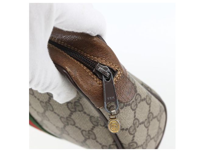 Gucci Borsa GG Supreme Web Sherry Line in PVC Beige Rosso 32 014 3553 Auth ti3666 - vista 12