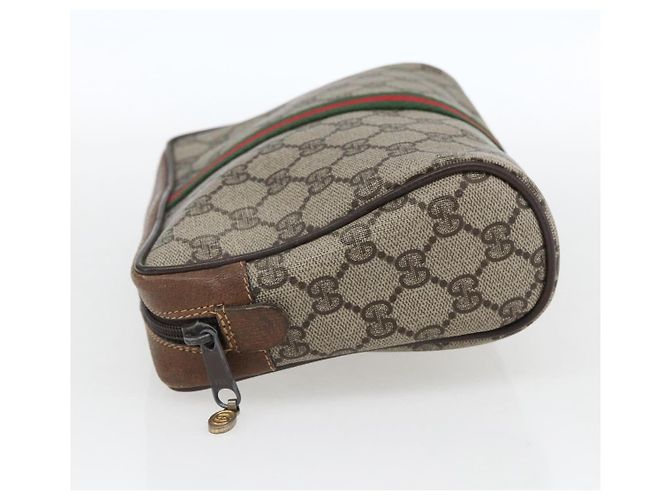 Gucci Borsa GG Supreme Web Sherry Line in PVC Beige Rosso 32 014 3553 Auth ti3666 - vista 4