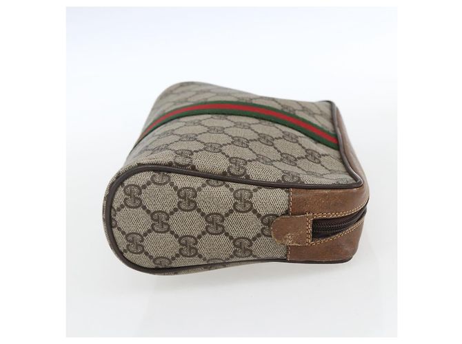 Gucci Borsa GG Supreme Web Sherry Line in PVC Beige Rosso 32 014 3553 Auth ti3666 - vista 5