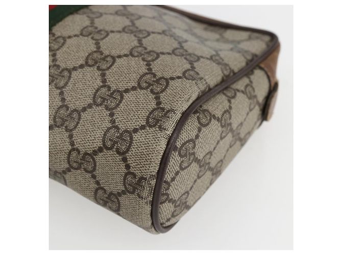 Gucci Borsa GG Supreme Web Sherry Line in PVC Beige Rosso 32 014 3553 Auth ti3666 - vista 8