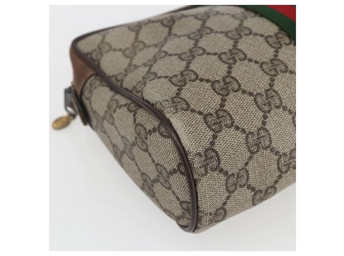 Gucci Borsa GG Supreme Web Sherry Line in PVC Beige Rosso 32 014 3553 Auth ti3666 - vista 9