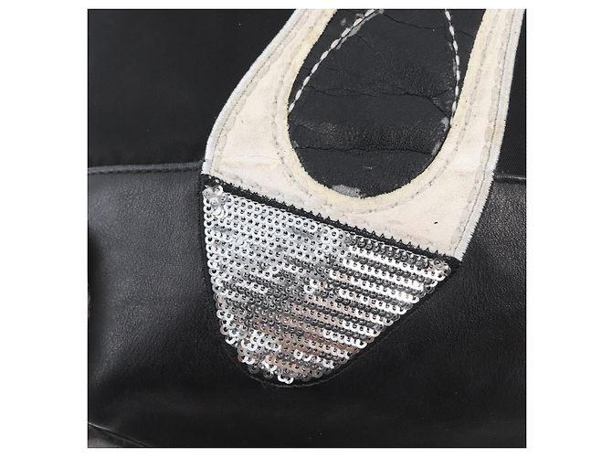 Borsa Tote Vala in Nylon Nero Argento Auth BA10741 di Salvatore Ferragamo - vista 14