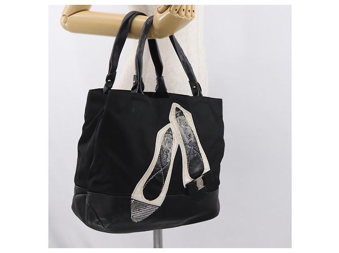 Borsa Tote Vala in Nylon Nero Argento Auth BA10741 di Salvatore Ferragamo - vista 26