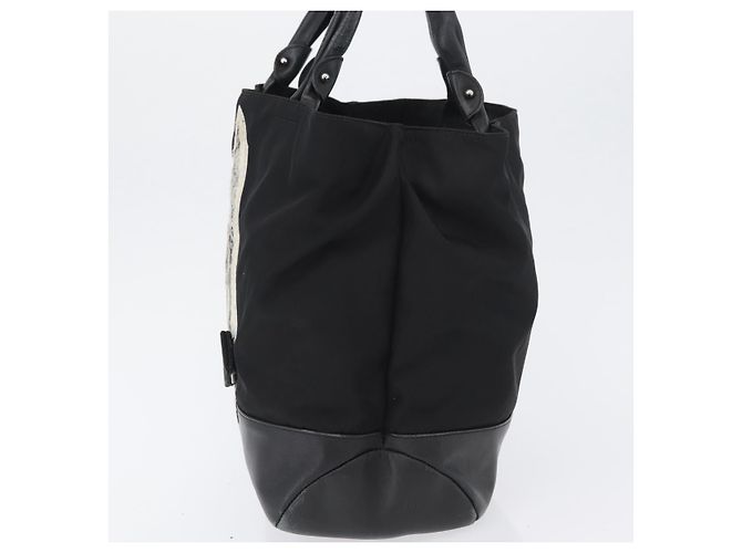 Borsa Tote Vala in Nylon Nero Argento Auth BA10741 di Salvatore Ferragamo - vista 4