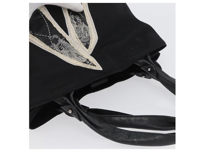 Borsa Tote Vala in Nylon Nero Argento Auth BA10741 di Salvatore Ferragamo - vista 6