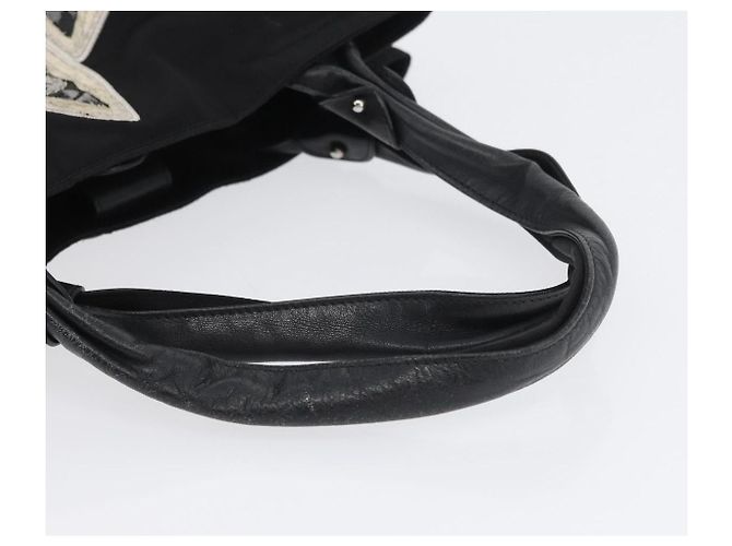 Borsa Tote Vala in Nylon Nero Argento Auth BA10741 di Salvatore Ferragamo - vista 7