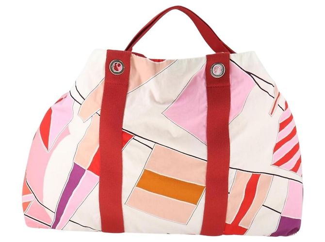 Hermès HERMES Strandtasche Tote aus rotem Canvas Auth 168207 - Ansicht 3