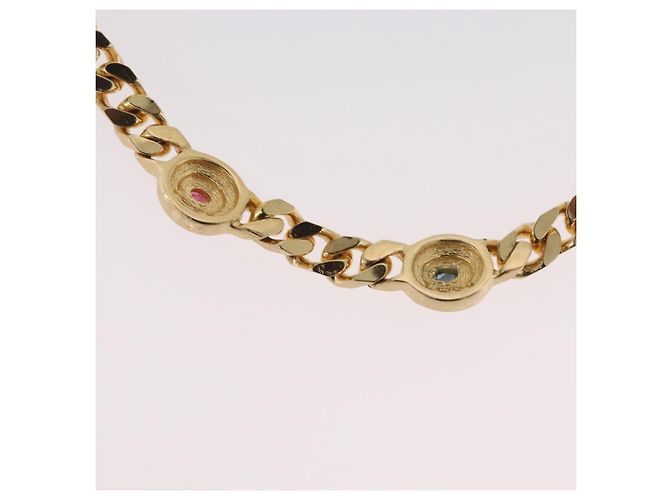 Collana in pietre colorate e strass Christian Dior metallo 2 pezzi Oro Auth am10776V - vista 11