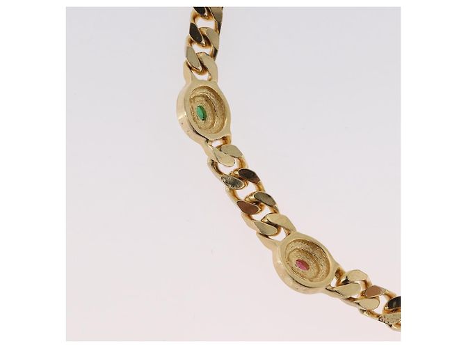 Collana in pietre colorate e strass Christian Dior metallo 2 pezzi Oro Auth am10776V - vista 12