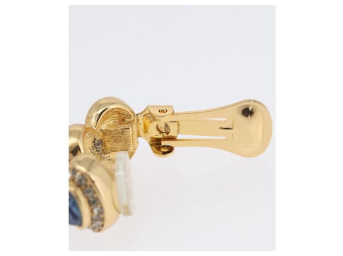 Collana in pietre colorate e strass Christian Dior metallo 2 pezzi Oro Auth am10776V - vista 22