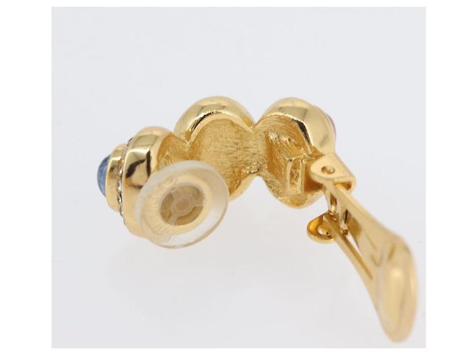 Collana in pietre colorate e strass Christian Dior metallo 2 pezzi Oro Auth am10776V - vista 25
