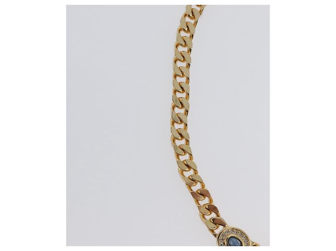 Collana in pietre colorate e strass Christian Dior metallo 2 pezzi Oro Auth am10776V - vista 5