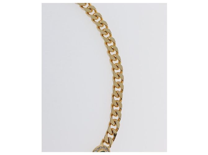 Collana in pietre colorate e strass Christian Dior metallo 2 pezzi Oro Auth am10776V - vista 6