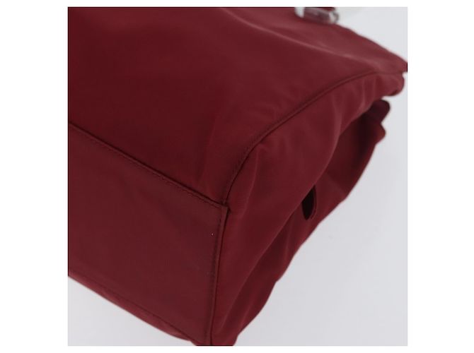PRADA Hand Bag Nylon Red Auth ti3669 - view 11