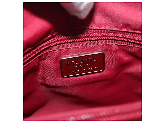 PRADA Hand Bag Nylon Red Auth ti3669 - view 15