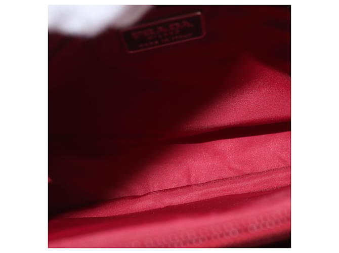 PRADA Hand Bag Nylon Red Auth ti3669 - view 16