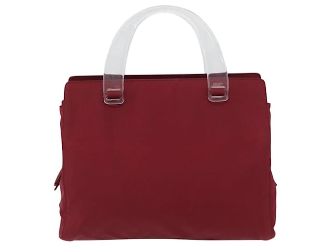 PRADA Hand Bag Nylon Red Auth ti3669 - view 2