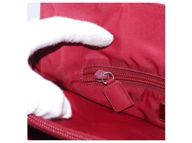 PRADA Hand Bag Nylon Red Auth ti3669 - view 22