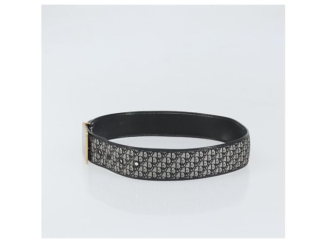 Cintura in tela Trotter Christian Dior 31,9"" Nero Oro Auth bs33373 - vista 3