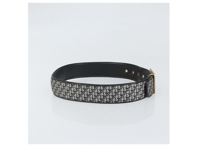 Cintura in tela Trotter Christian Dior 31,9"" Nero Oro Auth bs33373 - vista 4