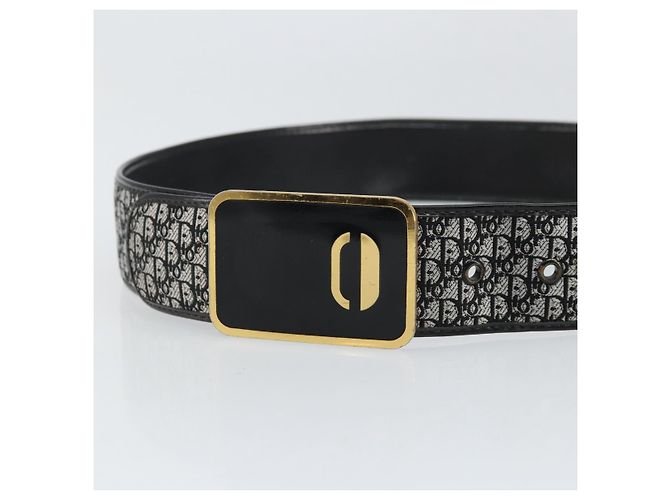 Cintura in tela Trotter Christian Dior 31,9"" Nero Oro Auth bs33373 - vista 5