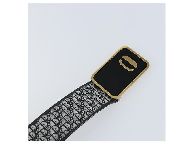 Cintura in tela Trotter Christian Dior 31,9"" Nero Oro Auth bs33373 - vista 6