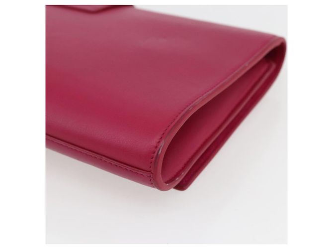Borsa Clutch Y Line in pelle rosa e oro SAINT LAURENT 311213 Auth 170902 D'oro - vista 10