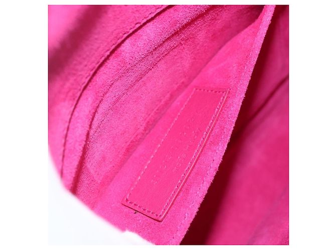 Borsa Clutch Y Line in pelle rosa e oro SAINT LAURENT 311213 Auth 170902 D'oro - vista 17