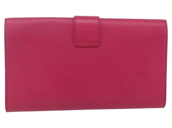 Borsa Clutch Y Line in pelle rosa e oro SAINT LAURENT 311213 Auth 170902 D'oro - vista 3