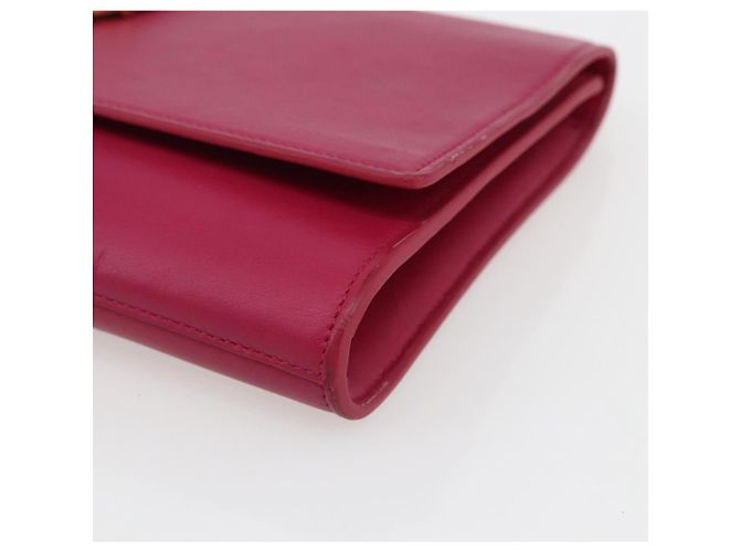 Borsa Clutch Y Line in pelle rosa e oro SAINT LAURENT 311213 Auth 170902 D'oro - vista 8