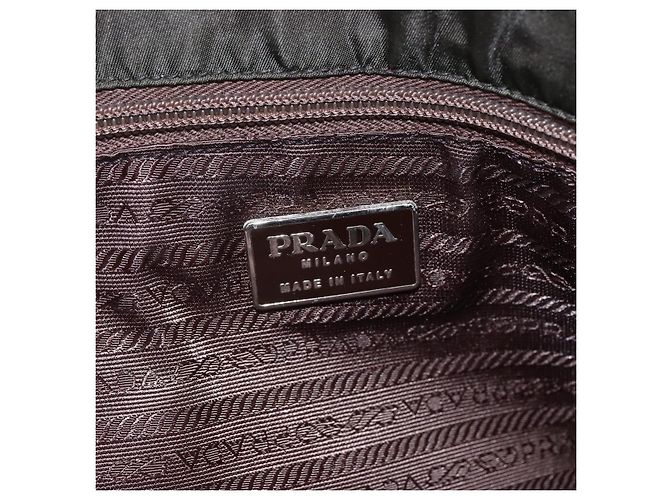 Borsa a Spalla PRADA in Nylon, Plastica e Pelle Khaki Auth ti3739 Cachi - vista 15