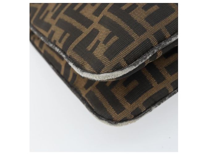 Borsa a spalla Mamma Baguette in tela Zucca FENDI nera e marrone Auth 171933 Nero - vista 11